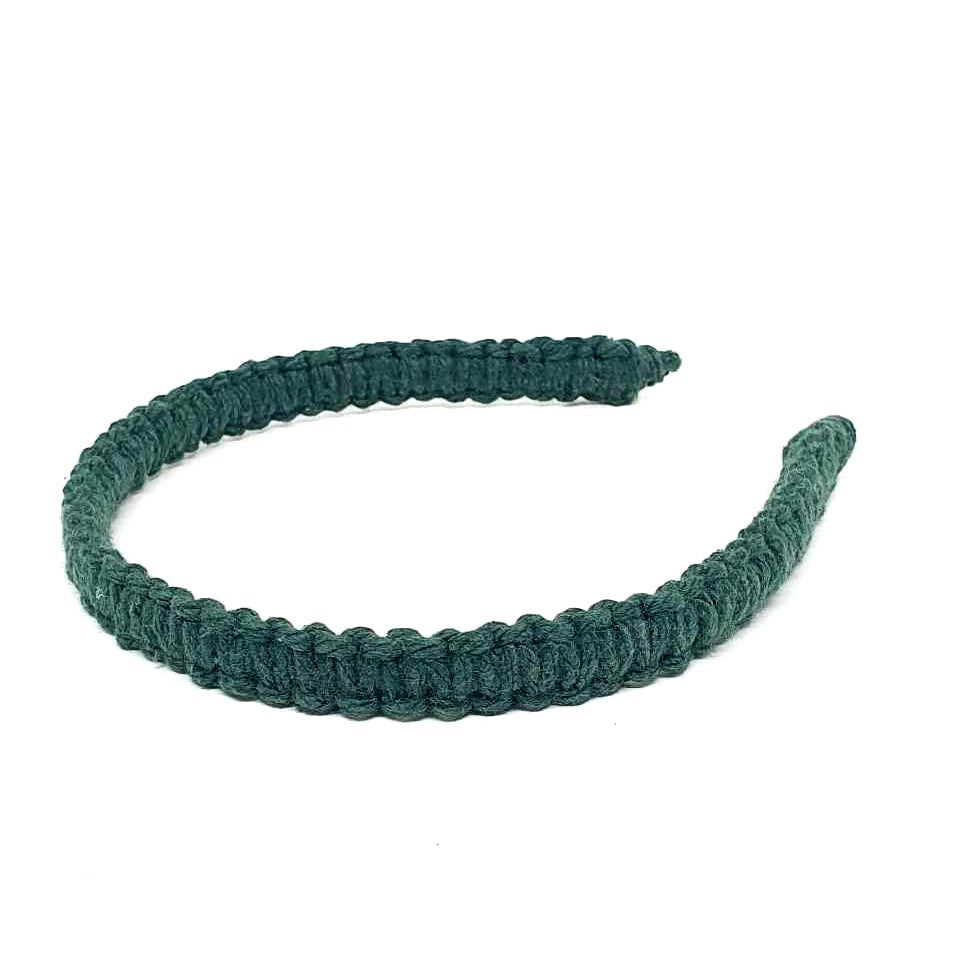 Cerchietto Macrame Verde Scuro - Le Troisième Songe