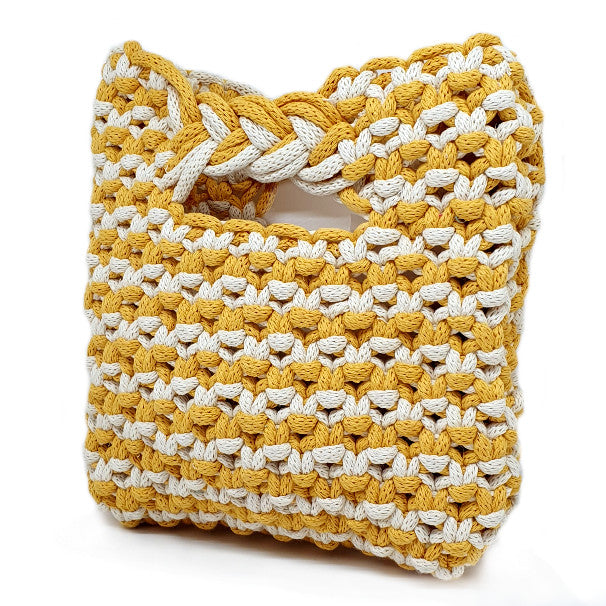 Pochette Macrame Giallo/Panna - Le Troisième Songe